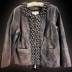 Vintage Bradley Bayou Women's Detailed Leather Suede Jacket